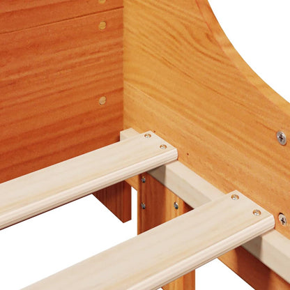 Bookcase Bed without Mattress Wax Brown 100x200 cm Solid Wood