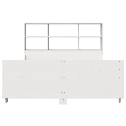 Bookcase Bed without Mattress White 140x190 cm Solid Wood