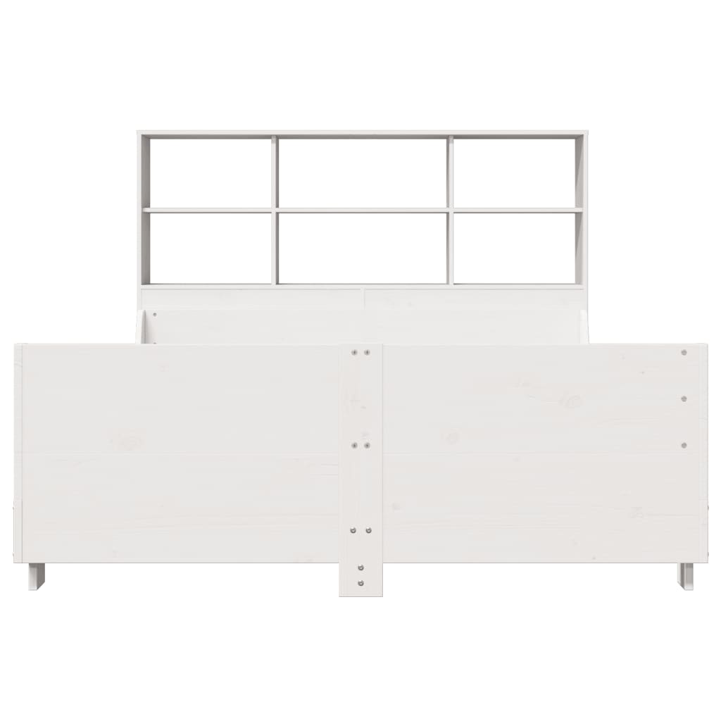 Bookcase Bed without Mattress White 120x190 cm Small Double Solid Wood