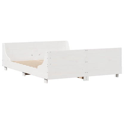 Bookcase Bed without Mattress White 120x190 cm Small Double Solid Wood