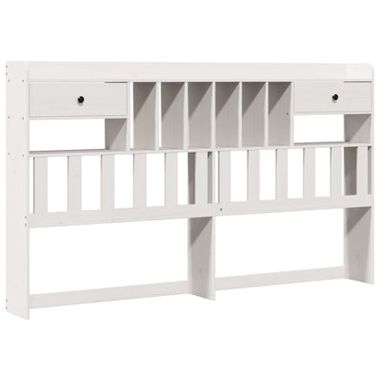 Bookcase Bed without Mattress White 180x200 cm Super King Solid Wood Pine
