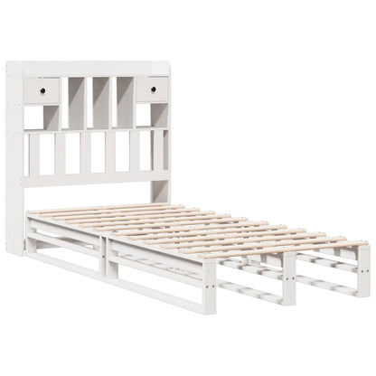 Bookcase Bed without Mattress White 75x190 cm Small Single Solid Wood Pine