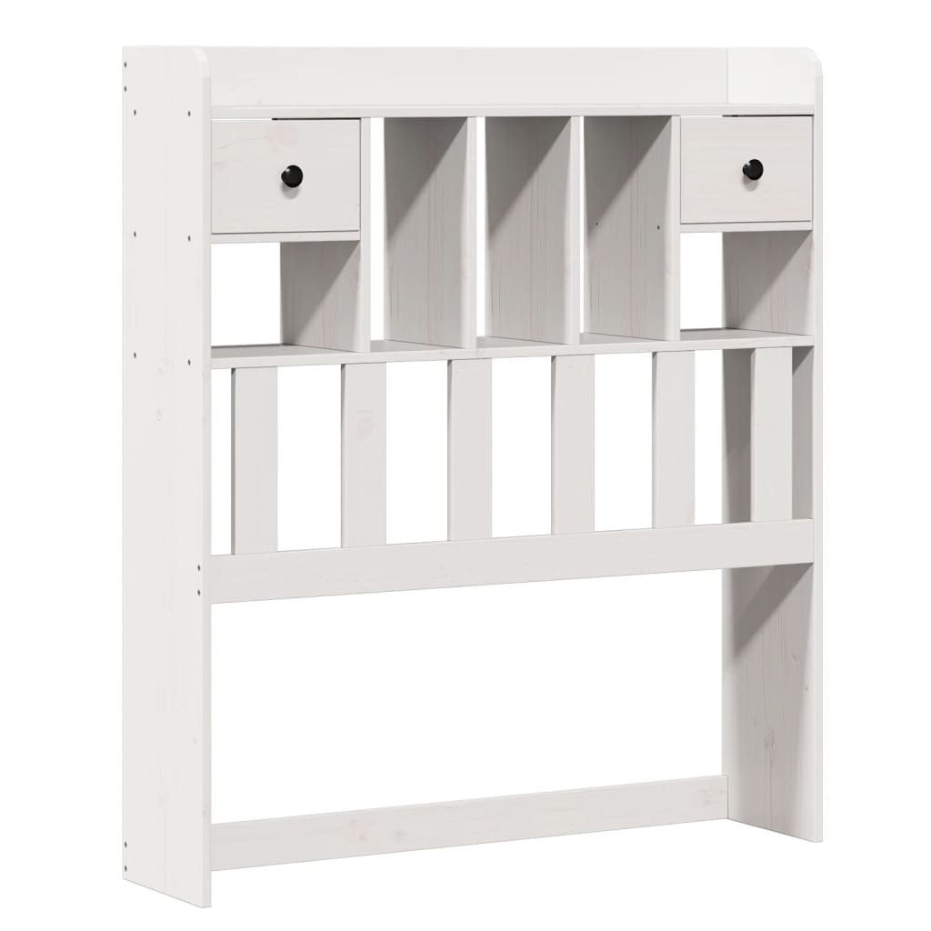 Bookcase Bed without Mattress White 75x190 cm Small Single Solid Wood Pine