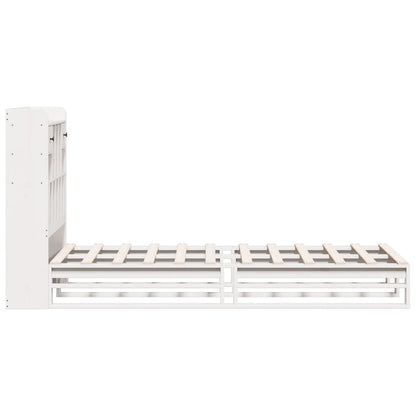 Bookcase Bed without Mattress White 90x190 cm Single Solid Wood Pine
