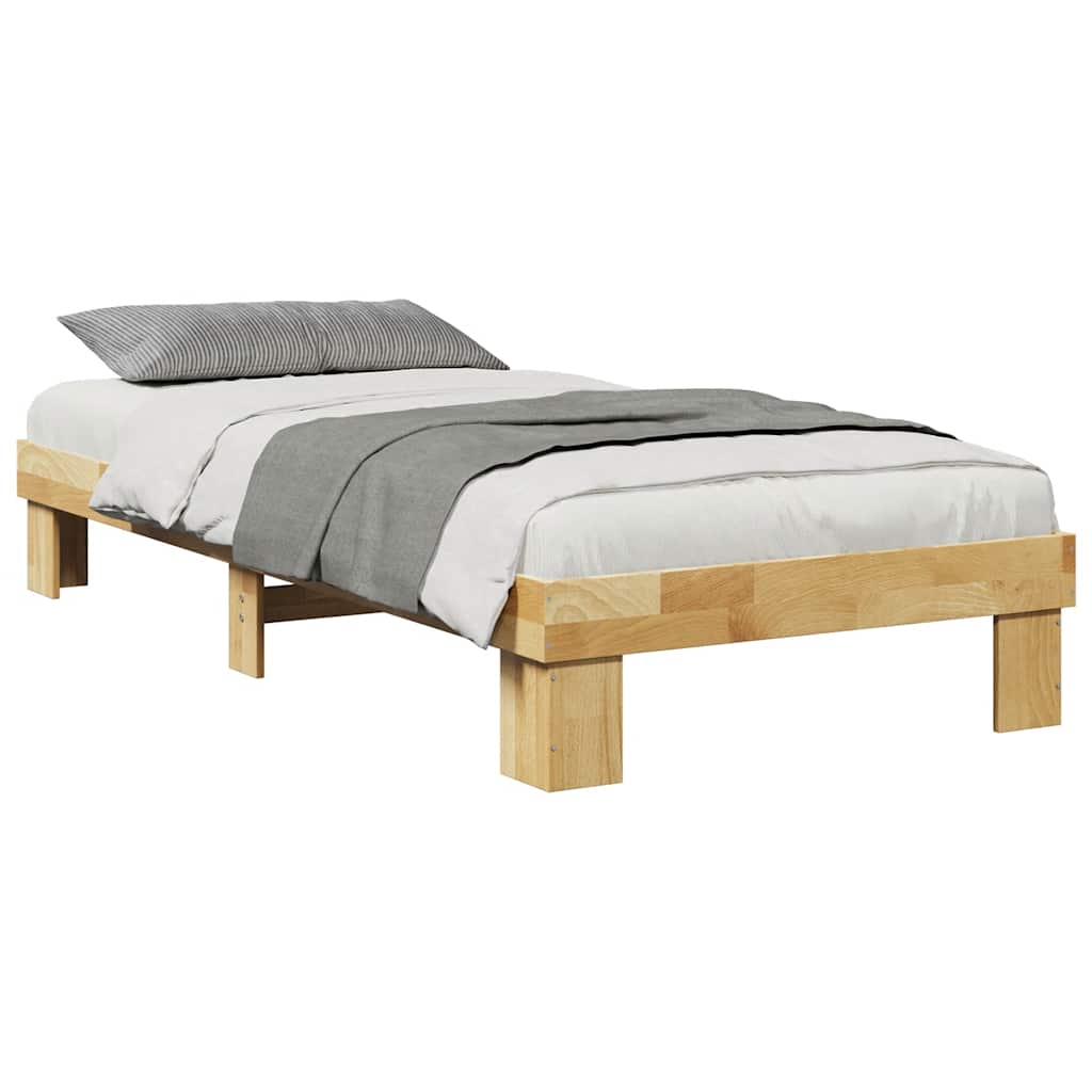 Bed Frame without Mattress 100x200 cm Solid Wood Oak