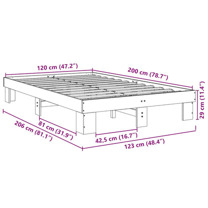 Bed Frame without Mattress 120x200 cm Solid Wood Oak