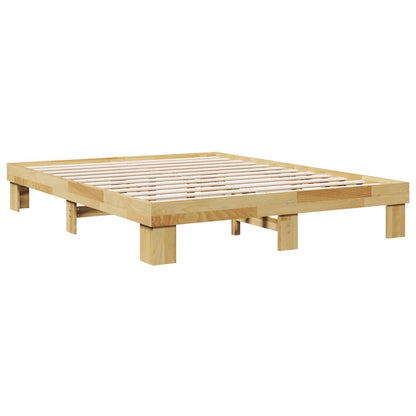 Bed Frame without Mattress 140x200 cm Solid Wood Oak