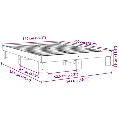 Bed Frame without Mattress 140x200 cm Solid Wood Oak