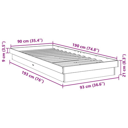 Bed Frame Without Mattress 90x190 cm Solid Oak Wood