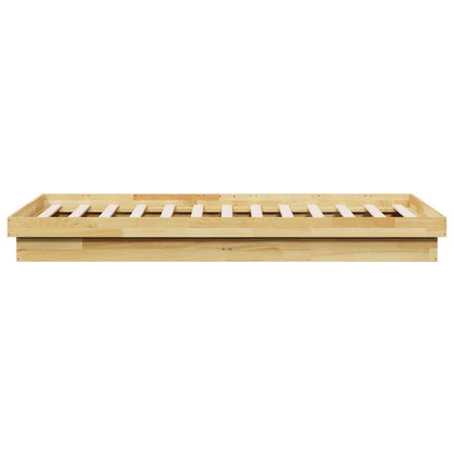 Bed Frame Without Mattress 75x190 cm Solid Oak Wood