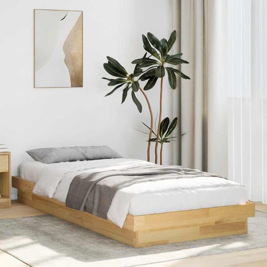 Bed Frame Without Mattress 75x190 cm Solid Oak Wood