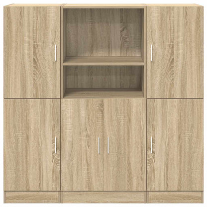 3 Piece Kitchen Cabinet Set Sonoma Oak Engineered Wood