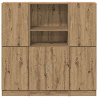 3 Piece Kitchen Cabinet Set Artisian Oak Engineered Wood