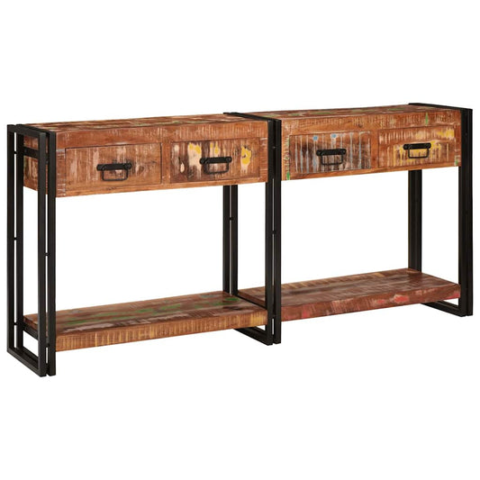 Console Tables Set with Drawer with Shelf 2 pcs Multicolour