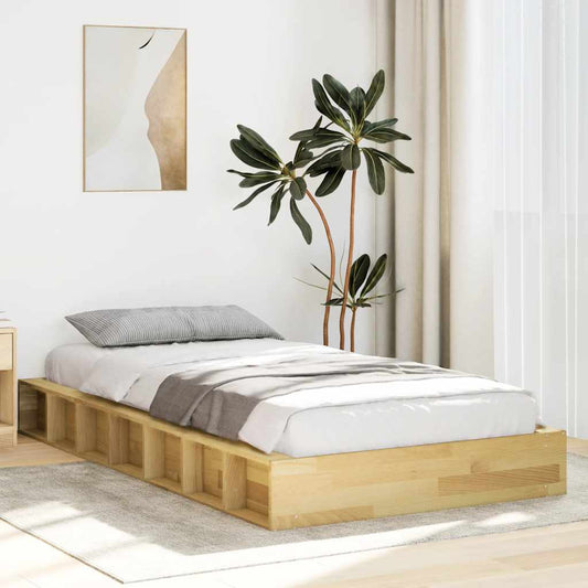 Bed Frame without Mattress 90x200 cm Solid Wood Oak