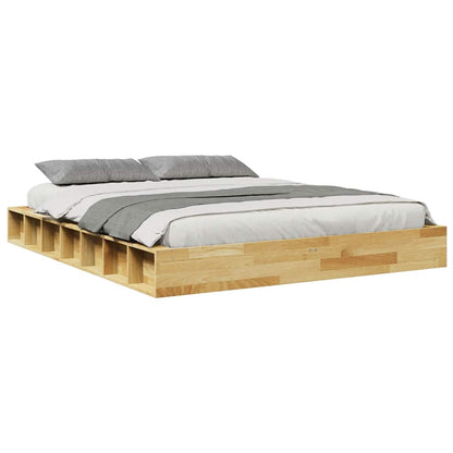 Bed Frame without Mattress 140x200 cm Solid Wood Oak