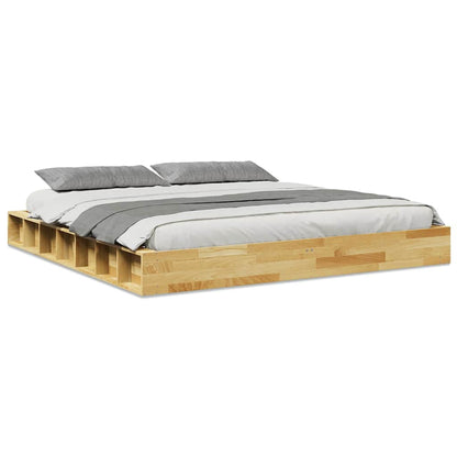 Bed Frame without Mattress 200x200 cm Solid Wood Oak
