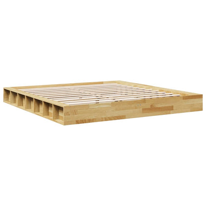 Bed Frame without Mattress 200x200 cm Solid Wood Oak