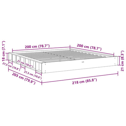 Bed Frame without Mattress 200x200 cm Solid Wood Oak