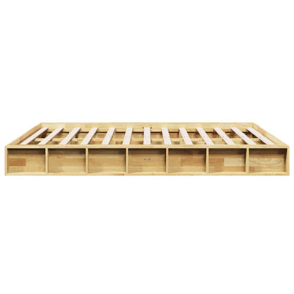 Bed Frame without Mattress 140x190 cm Solid Wood Oak