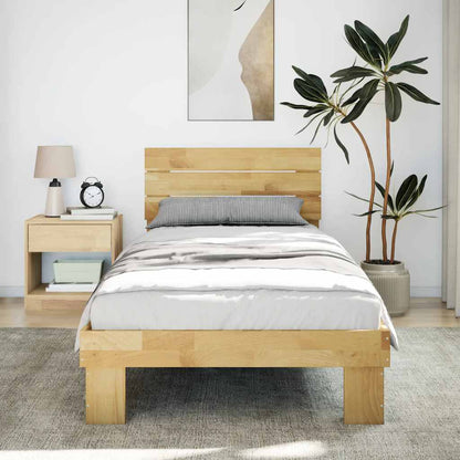 Bed Frame with Headboard without Mattress 80x200 cm Solid Wood Oak