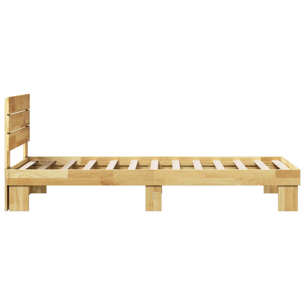 Bed Frame with Headboard without Mattress 90x190 cm Solid Wood Oak