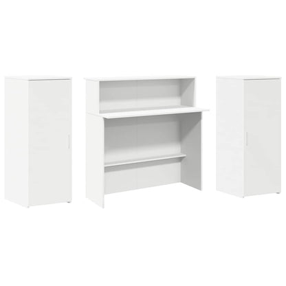 Reception Desk White 180x50x103.5 cm Engineered Wood