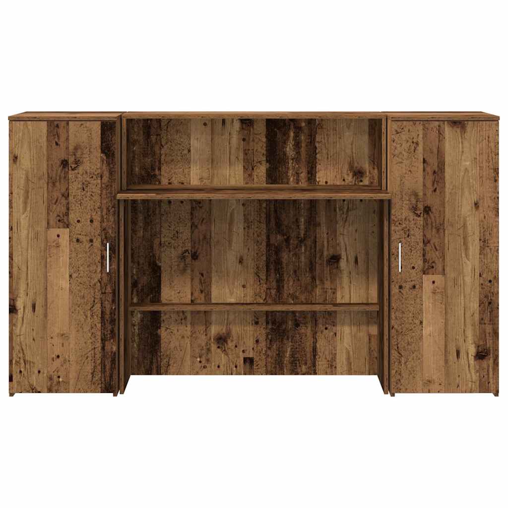 Reception Desk Old Wood 180x50x103.5 cm Engineered Wood