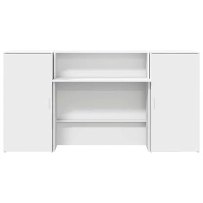 Reception Desk White 200x50x103.5 cm Engineered Wood