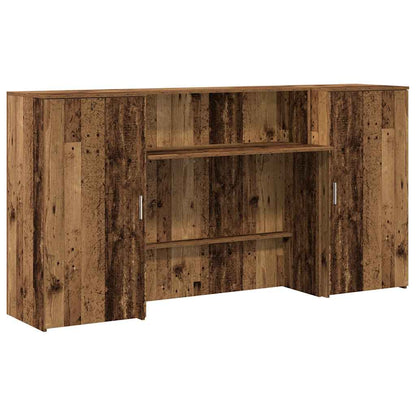 Reception Desk Old Wood 200x50x103.5 cm Engineered Wood