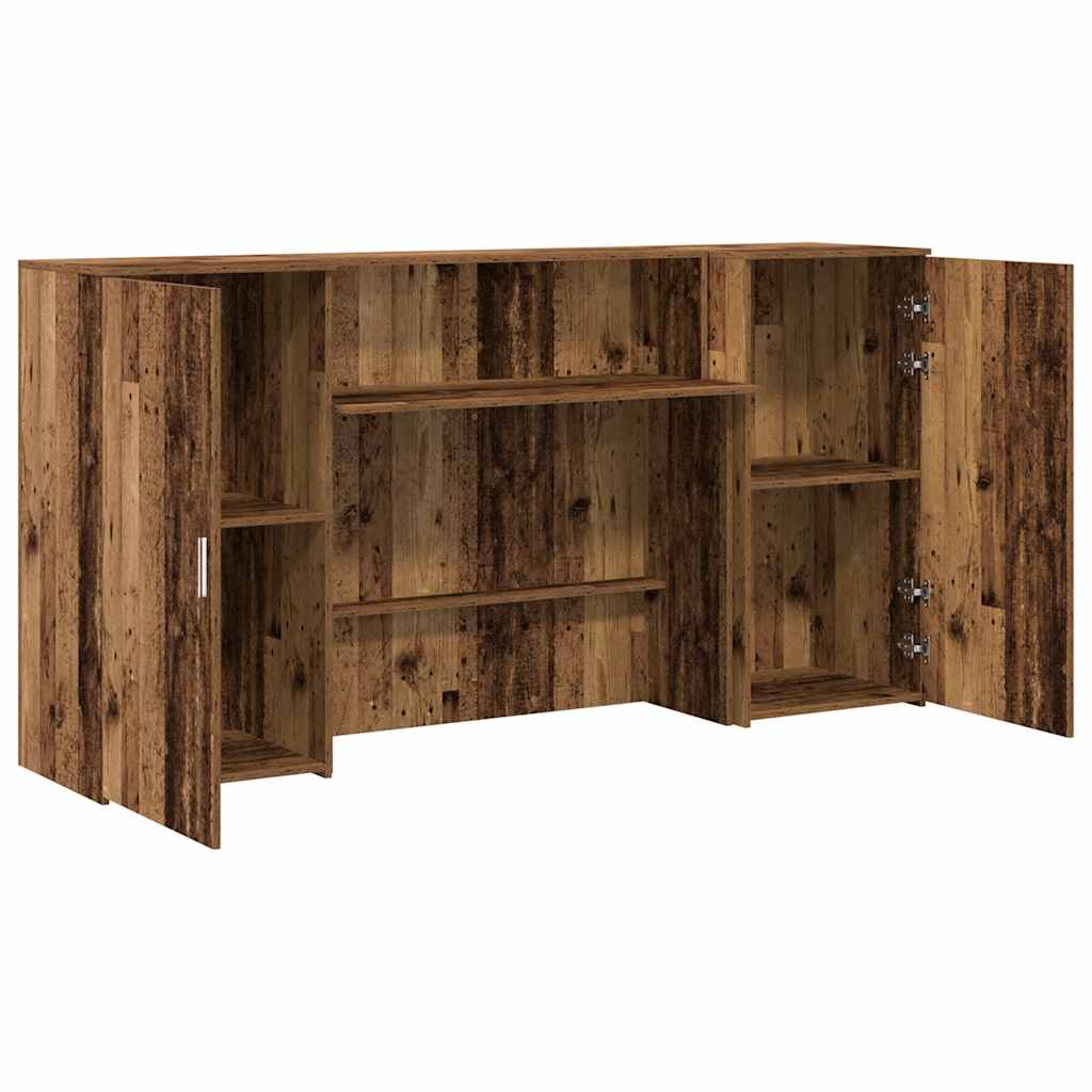 Reception Desk Old Wood 200x50x103.5 cm Engineered Wood