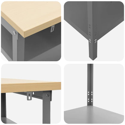 Work Table Grey 100 x 55 x 85 cm Steel and Engineered Wood