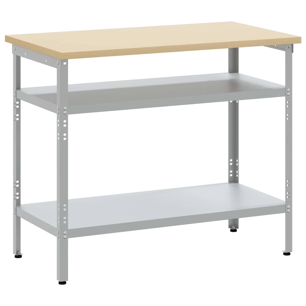 Work Table Grey 100 x 55 x 85 cm Steel and Engineered Wood