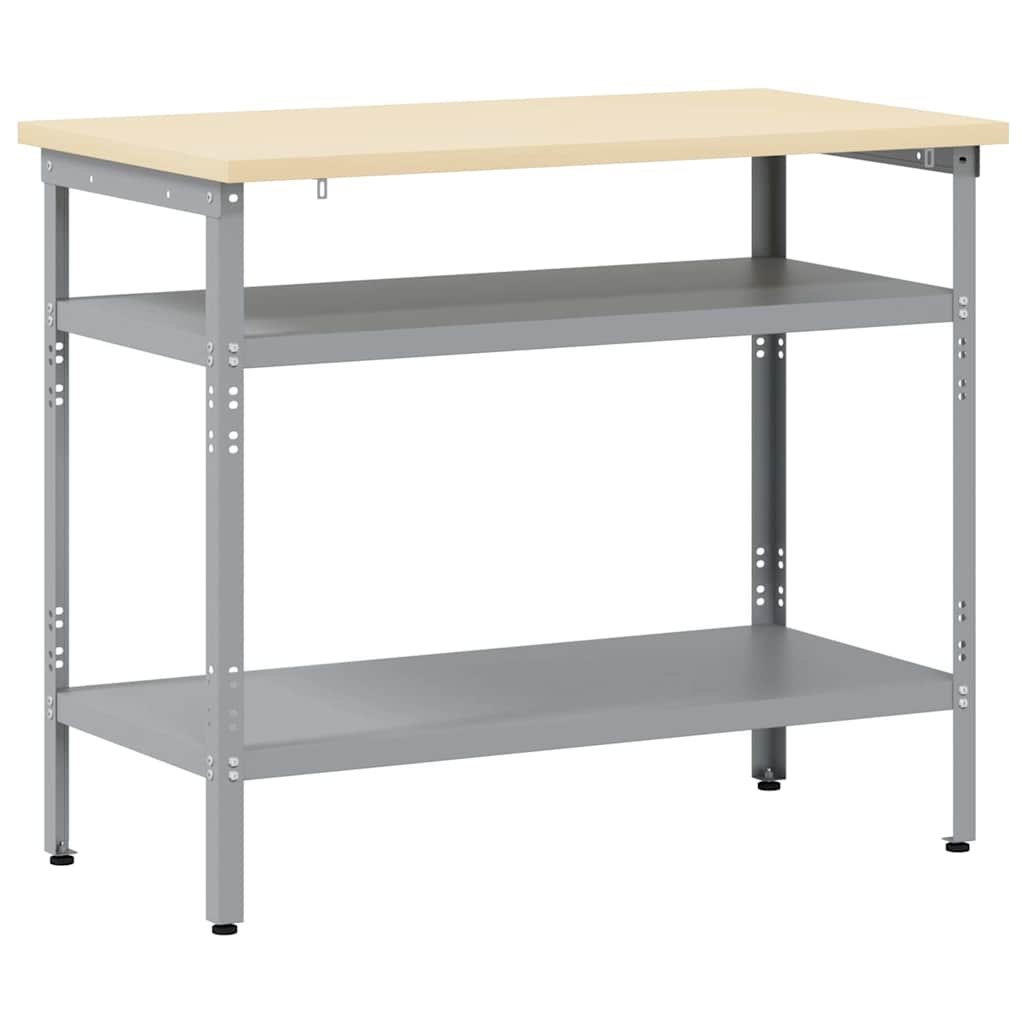 Work Table Grey 100 x 55 x 85 cm Steel and Engineered Wood