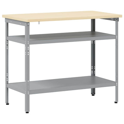 Work Table Grey 100 x 55 x 85 cm Steel and Engineered Wood