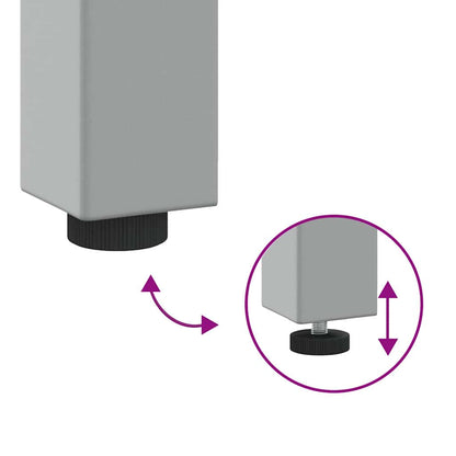 Work Table Grey 100 x 55 x 85 cm Steel and Engineered Wood