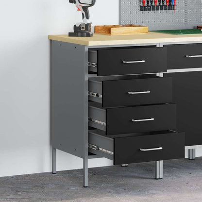Workbench Black and grey 50 x 55 x 85 cm Powder-coated steel
