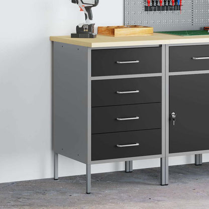 Workbench Black and grey 50 x 55 x 85 cm Powder-coated steel
