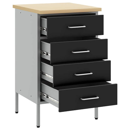 Workbench Black and grey 50 x 55 x 85 cm Powder-coated steel