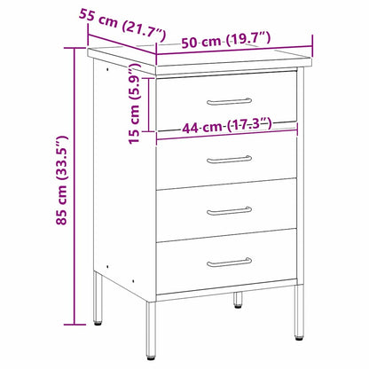 Workbench Black and grey 50 x 55 x 85 cm Powder-coated steel
