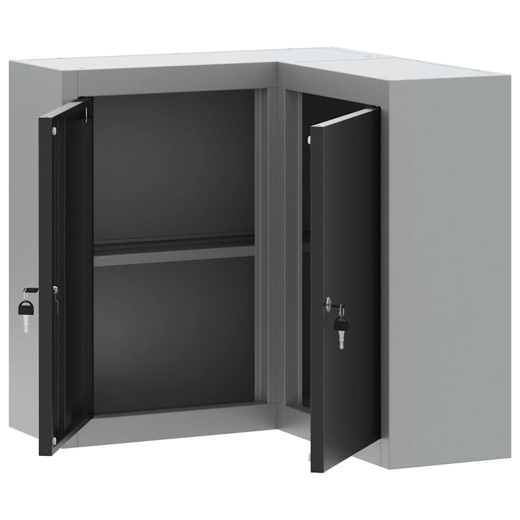 Tool Cabinet Black and grey 55 x 55 x 55 cm Powder-coated steel
