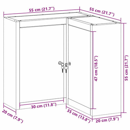 Tool Cabinet Black and grey 55 x 55 x 55 cm Powder-coated steel