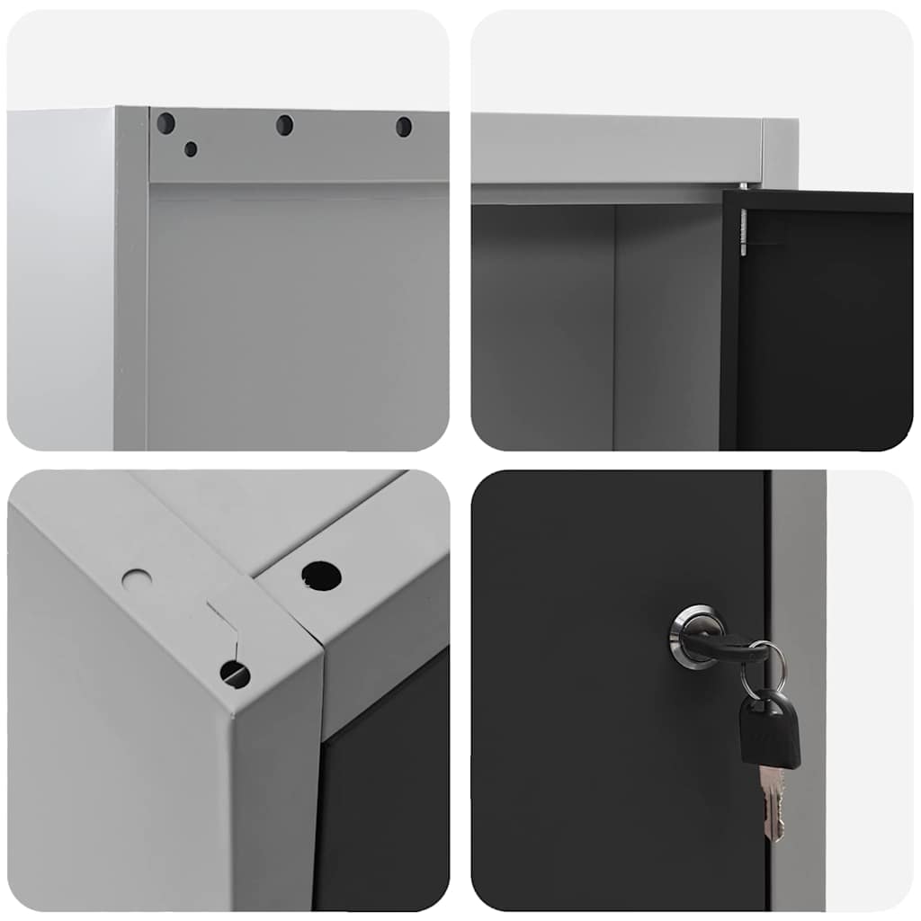 Tool Cabinet Black and grey 50 x 20 x 55 cm Powder-coated steel