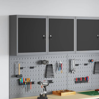 Tool Cabinet Black and grey 50 x 20 x 55 cm Powder-coated steel