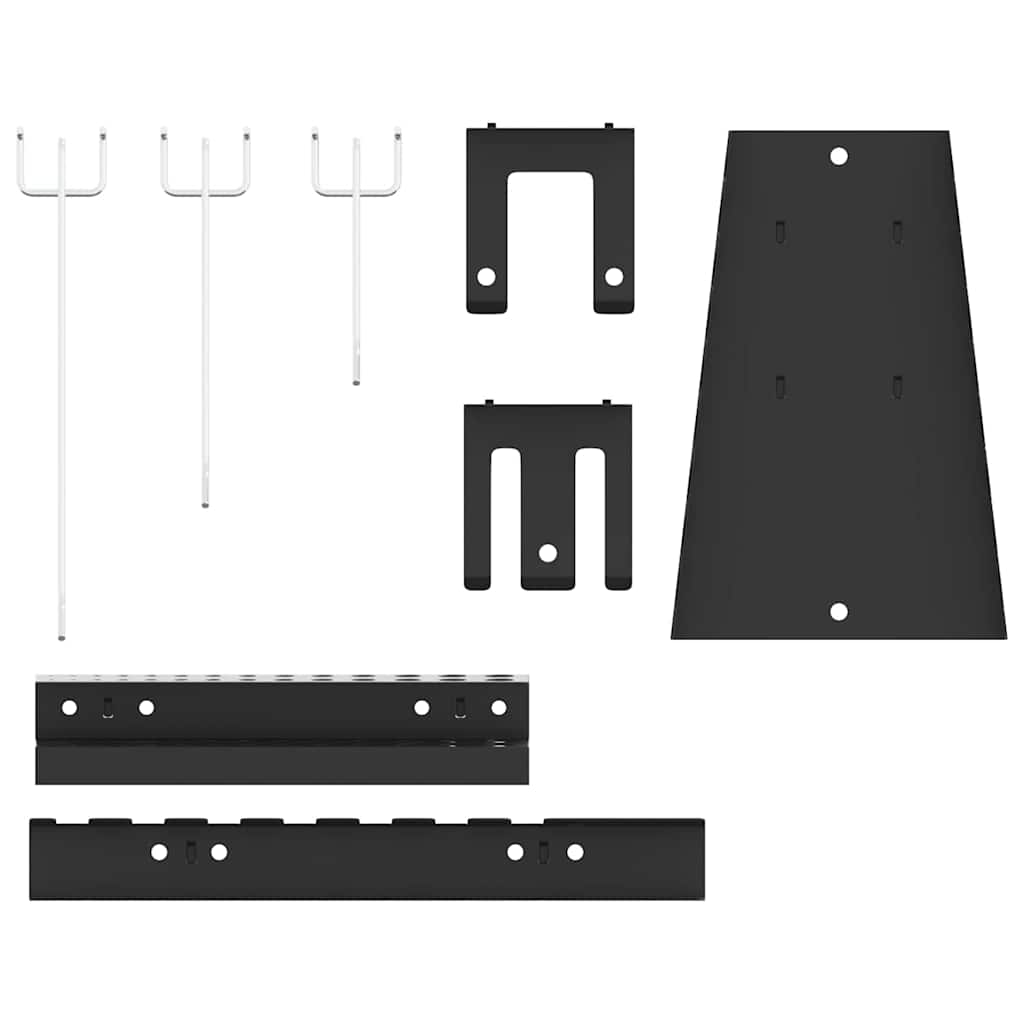 Storage Bench 2 pcs Grey 100 x 1 x 60 cm Powder-coated steel