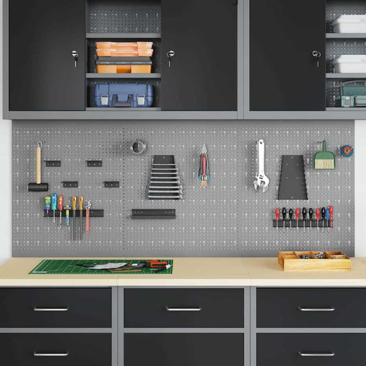 Storage Bench 3 pcs Grey 150 x 1 x 60 cm Powder-coated steel