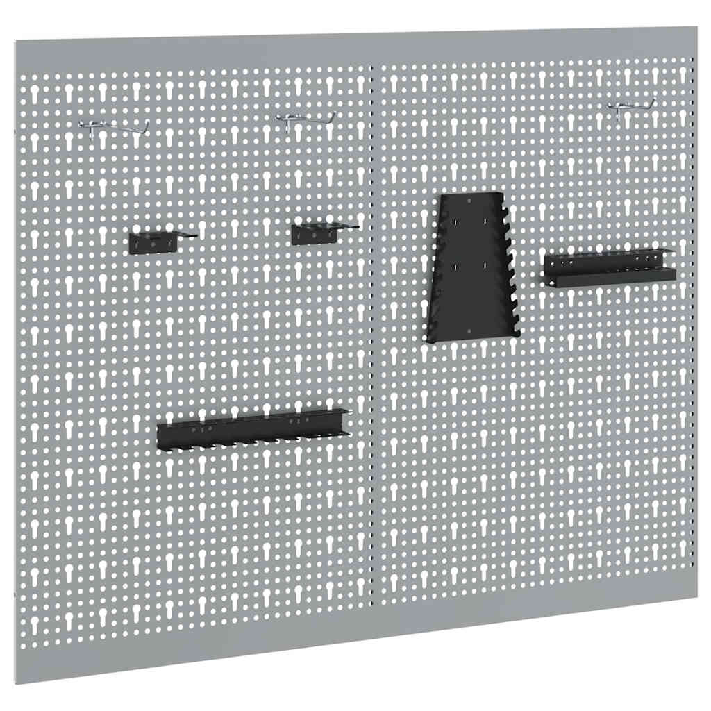 Storage Bench 2 pcs Grey 100 x 1 x 80 cm Powder-coated steel