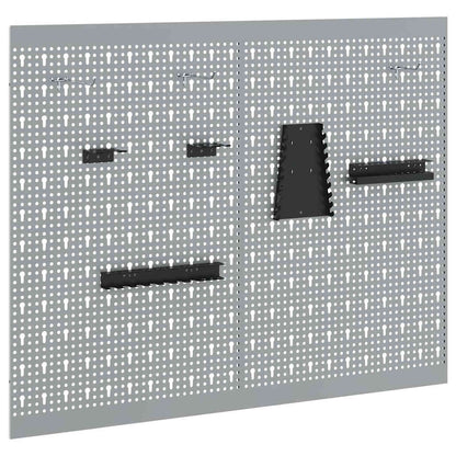 Storage Bench 2 pcs Grey 100 x 1 x 80 cm Powder-coated steel