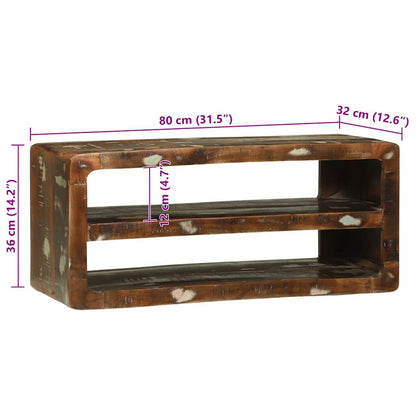 TV Cabinet Multicolour 80 x 32 x 36 cm Solid Reclaim wood