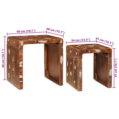 End Tables Multicolour Solid reclaimed wood